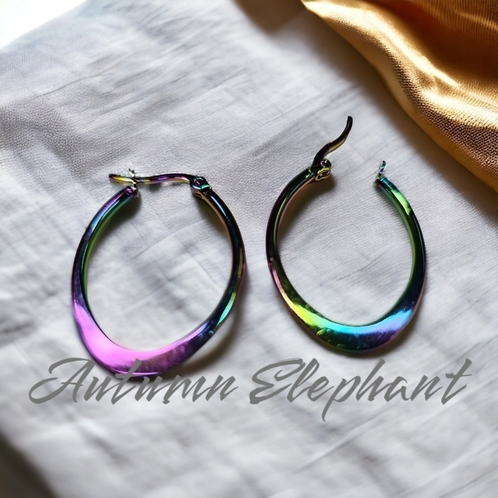 Holographic Hoop Earrings